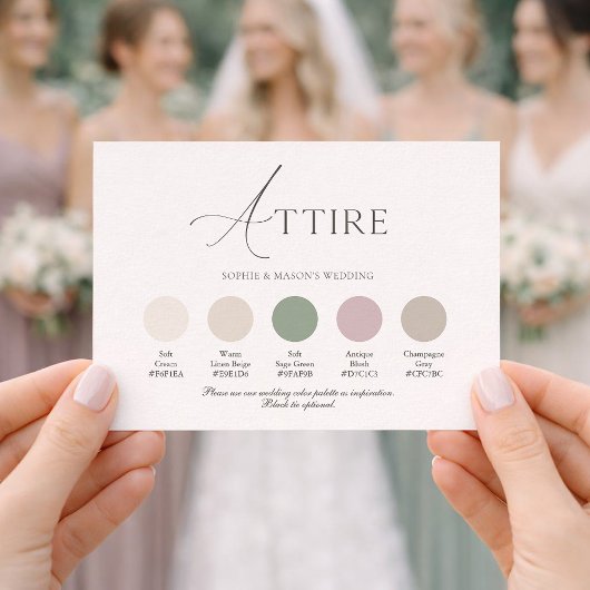 Invitation Vintage Stripe Wedding Attire Card