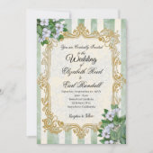 Invitation Vintage Striped Botanical Invite (Devant)