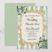 Invitation Vintage Striped Botanical Invite (Devant / Derrière)