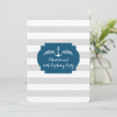 Invitation Vintage Stripes Nautique 50ème anniversaire (Debout devant)