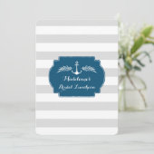 Invitation Vintage Stripes Nautique Nautical Bridal Lunch Inv (Debout devant)