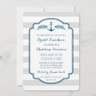 Invitation Vintage Stripes Nautique Nautical Bridal Lunch Inv