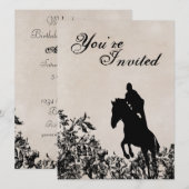 Invitation Vintage Style Cheval Jumping Anniversaire Invitati (Devant / Derrière)