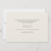 Invitation Vintage Style Photo Enregistrer La Date (Dos)