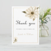 Invitation Vintage style rustic daisy flower Thank You (Debout devant)