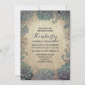 Invitation Vintage Succulents Baby shower rustique (Devant)