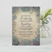 Invitation Vintage Succulents Mariage rustique (Debout devant)