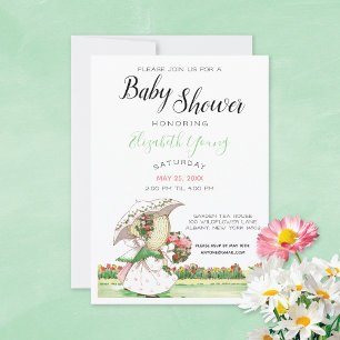 Invitation Vintage Sunbonnet Girls Garden Baby shower