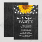 Invitation Vintage Sunflower String Lumières Bachelortie (Devant / Derrière)