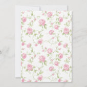 Invitation vintage sur le Baby shower floral (Dos)