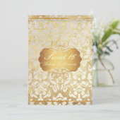 Invitation VINTAGE SWEET 16 Parchemin Princess Pearl Damask (Debout devant)