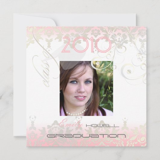 Invitation Vintage/Swirls/Damask/Graduations (Devant)