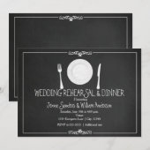 Invitation Vintage Tableau Noir de Répétition de D (Devant / Derrière)