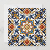 Invitation Vintage Talavera Azulejo carreaux bleu mariage (Dos)