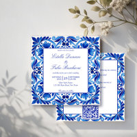 Vintage Talavera Azulejo carreaux bleu mariage