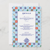 Invitation Vintage Talavera Unique Mexicain Carreaux Mariage (Dos)