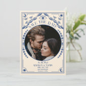 Invitation Vintage Tarot Gothique Mariage Photo Enregistrer l (Debout devant)