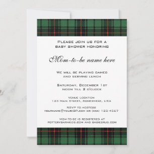 Invitation Vintage Tartan, Davidson Baby shower moderne