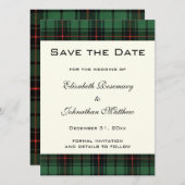 Invitation Vintage Tartan, Davidson Mariage Motif moderne (Devant / Derrière)
