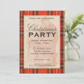 Invitation Vintage Tartan Holiday Party (Debout devant)