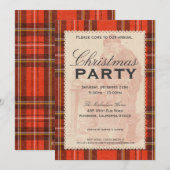 Invitation Vintage Tartan Holiday Party (Devant / Derrière)