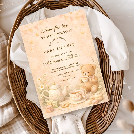 Invitation Vintage Tea Afternoon Baby Shower