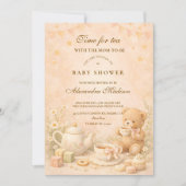 Invitation Vintage Tea Afternoon Baby Shower (Devant)