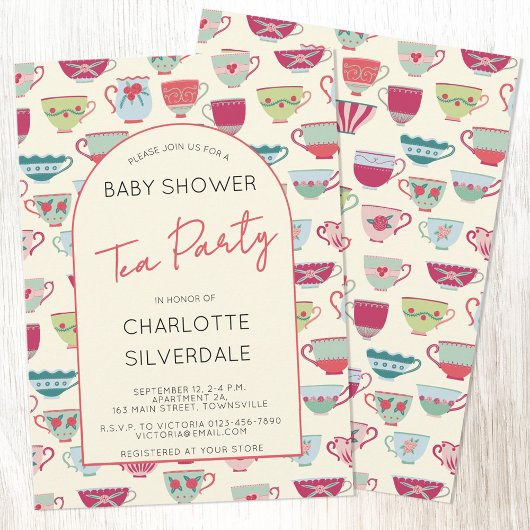 Invitation Vintage Tea Party Baby Shower