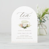 Invitation vintage Teacup Floral Tea Party (Debout devant)