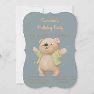 Invitation Vintage Teddy Bear Anniversaire