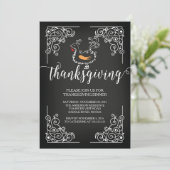 Invitation vintage Thanksgiving Diner Party (Debout devant)