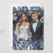 Invitation Vintage Toile Floral Mariage Photo (Dos)