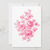 Invitation Vintage Toile rose Brunch & Bubbly (Dos)