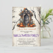 Invitation Vintage tradition classique effrayant Maison d'Hal (Debout devant)