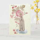 Invitation vintage traditionnelle catholique commu (Fleur jaune)