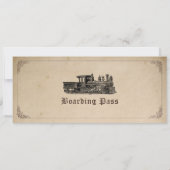 Invitation Vintage Train Ticket Birthday Invite (Dos)