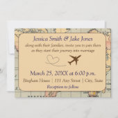 Invitation Vintage, Travel Themed Wedding Invite (Devant)