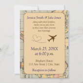 Invitation Vintage, Travel Themed Wedding Invite (Devant)