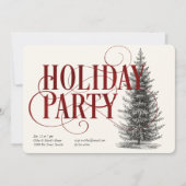 Invitation vintage Tree Holiday Party (Devant)
