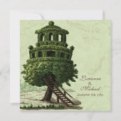 Invitation Vintage Tree House Amusant Parchemin ancien Mariag (Dos)