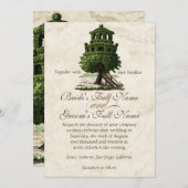 Invitation Vintage Tree House Amusant Parchemin ancien Mariag (Devant / Derrière)