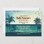 Invitation Vintage Tropical Beach Party (Devant)