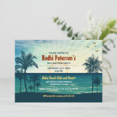 Invitation Vintage Tropical Beach Party (Debout devant)