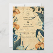 Invitation Vintage Tropical Botanical Wedding (Devant)