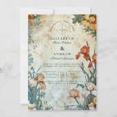 Invitation Vintage Tropical Botanical Wedding (Devant)