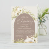 Invitation Vintage Tropical Christening Ceremony & Party (Debout devant)