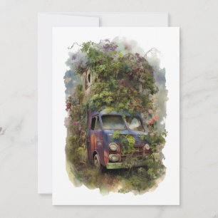 Invitation Vintage Truck avec Flowers