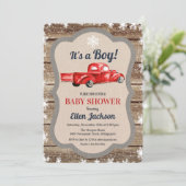 Invitation vintage Truck Boy Baby shower Snowflake (Debout devant)