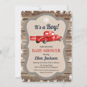 Invitation vintage Truck Boy Baby shower Snowflake (Devant)