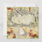 Invitation vintage tu effiloches et papillons (Devant)
